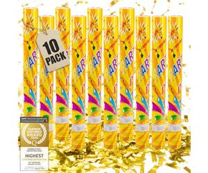 GOODS+GADGETS® Canon à Confettis XXL 60 cm - Lot de 10 Shooters | Lance-confettis géant sans artifices - tir jusqu'à 8 m - confettis métalliques ignifugés - mariage, anniversaire