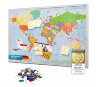 GOODS+GADGETS® Carte du Monde à Épingler en Liège 90x60 cm - Mappemonde