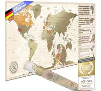 GOODS+GADGETS® Carte du Monde à Gratter XXL 100x45 cm - Vintage