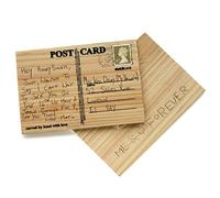 GOODS+GADGETS Carte postale en bois de pin durable - La carte de vœux personnalisée en bois sculpté à gratter
