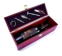 GOODS+GADGETS® Coffret Cadeau Vin en Bois avec 5 Accessoires