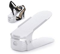 Goods & Gadgets Étagère à chaussures - Organiseur de chaussures pour 50 % de place dans l'étagère à chaussures, armoire à chaussures, étagère à chaussures blanche., Polypropylène, Weiß, Lot de 6