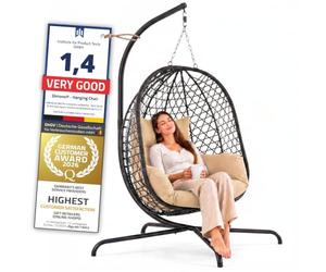 GOODS+GADGETS® Fauteuil Suspendu avec Support - Egg Chair 120 kg