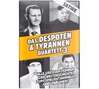 Goods+Gadgets® Jeu de Cartes Dictateurs - 32 Tyrans & Despotes | Édition orange combinable - Quartett satirique sur les pires dirigeants de l'histoire, 8 catégories de jeu