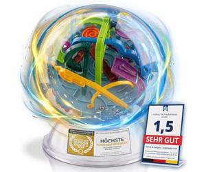 GOODS+GADGETS® Labyrinthe à Billes 3D - Magic Maze Ball, 5 Niveaux | Casse-tête sphérique 3D avec anneau ergonomique - jeu d'adresse adulte & enfant dès 8 ans