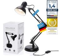 GOODS+GADGETS Lampe de travail rétro lampe de lecture bureau flexible table lampe de chevet lampe d'architecte à bras articulé en métal avec ampoule LED gratuit