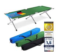 GOODS+GADGETS Lit de Camp Pliable en Aluminium pour l'armée - Lit de Camping Pliable et lit d'invité (Vert)