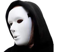 GOODS+GADGETS® Masque Blanc Halloween - Fantôme Anonyme, Taille Unique | Masque visage entier neutre, élastique réglable - idéal Fantôme de l'Opéra, The Purge, carnaval, DIY