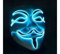 GOODS+GADGETS Masque V come Vendetta - Masque Guy Fawkes - Halloween Carnaval Anonyme (LED éclairé)