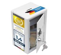 GOODS+GADGETS Mini coffre-fort - Tirelire avec serrure à combinaison - Coffre-fort original en métal - Blanc