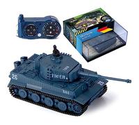 GOODS+GADGETS Mini réservoir RC télécommandé German Tiger I - Modellbau R/C Battletank avec Fonction de tir, Son et lumière - échelle 1:72