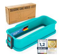 GOODS+GADGETS Moule à charnière en silicone avec fond en verre, Moule à gâteau antiadhésif (Moule en forme de caisse)