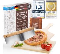 GOODS+GADGETS® Pierre à Pizza en Cordiérite - Set 4 Pièces avec Pelle