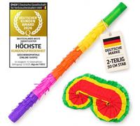 GOODS+GADGETS® Piñata Bâton & Masque - Kit Fête Anniversaire Enfant | Kit complet bâton + masque pour les yeux - à remplir avec bonbons - fête, mariage, EVG
