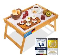 GOODS+GADGETS® Plateau Petit Déjeuner Bambou - Table de Lit Pliable