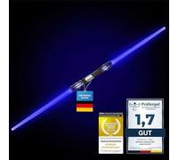 GOODS+GADGETS Sabre Laser à Double Lame Épée Laser 138 cm Épée avec éclairage et sonorisation (Bleu)