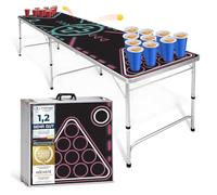 GOODS+GADGETS® Table Beer Pong Pliable - Hauteur Réglable, Néon