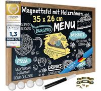 GOODS+GADGETS® Tableau Ardoise Magnétique avec Cadre Bois 26x35 cm