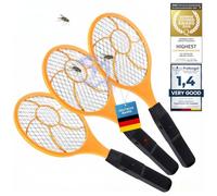 GOODS+GADGETS® Tapette à Mouches Électrique - Lot de 3 | Raquette anti-moustiques sans produit chimique - 44,5 cm - fonctionne avec piles AA