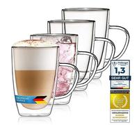 GOODS+GADGETS Tasse à double paroi 300 ml tasse à thé tasse thermique tasse à café tasse en verre soufflé à la bouche par Dimono (4 pièces)