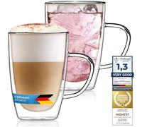 GOODS+GADGETS® Tasse Double Paroi en Verre 300 ml - Lot de 2