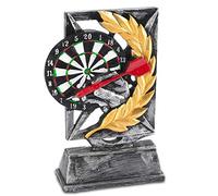 GOODS+GADGETS Trophée de fléchettes - Coupe du vainqueur de fléchettes - Statue de la Victoire 18cm, modélisée avec Soin et Peinte à la Main (Coupe du vainqueur - fléchettes)