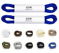 GOODSALEOK 2 Paires De Lacets Ronds SupéRieure DiamèTre 4 Mm Lacets De Bottes Pour Bottes Chaussures De Travail D'ExtéRieur De Sport Unisexe Bleu Saphir 140CM