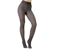 GOODSALEOK Collants D'Hiver DoubléS Pour Femme Collants Thermiques Faux Collants En Peluche Translucide Cadeau De NoëL Noir 80g l/xl