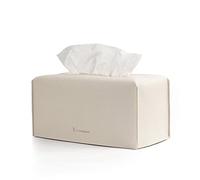 GOODSDECO Boîte à mouchoirs rectangulaire en cuir synthétique pour la maison, le bureau, la salle de bain, la voiture, organiseur pastel (beige)
