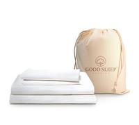 GoodSleep Company Parure de lit 4 pièces en Coton 1000% égyptien à Longues Fibres 1000 Fils au Pouce carré, Tissage satiné, pour Grand lit, Blanc