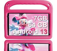 GOODTEL Dernière tablette 7 pouces, Android Tablet, 7 Go RAM + 64 Go ROM + 2 To, GMS Certified, écran IPS HD, contrôle parental avec étui EV(Rose)