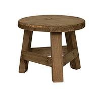 Goodtimer Tabouret pot fleur - Petit support rond bois paulownia haut repos-pied Pour intérieur ou extérieur Décoration rustique