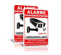 Goodvia Alarme Vidéo Surveillance Maison Adhesif Aluminium Brossé Conformité Loi Informatique Libertés 78-17 & 2004-801 pour Entreprise Bureau Commerce Copropriété x2