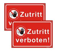 Goodvia Panneau en plastique autocollant avec avertissement interdit, entrée interdite, 20 x 30 cm, convient pour portes, pièces, terrains, habitations