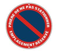 Goodvia Panneau Stationnement Interdit Aluminium Réfléchissant Rond Diamètre 300 mm, Prière De Ne Pas Stationner Emplacement Réservé Panneau Durable, Imperméable et Résistant aux UV, 1PC