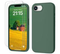 GOODVISH 3 en 1 Coque pour iPhone 17e Silicone iPhone 16e Cover avec 2 Verre Trempé 6.1", Étui Protection Précise de Caméra [Résistant aux Rayures] Antidérapant iPhone 16e Case, Pine Vert