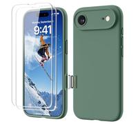 GOODVISH 4 en 1 Coque iPhone Air Silicone avec 2 Verre Trempé, Pine Vert | avec Bouton de Contrôle Caméra, 360° Protection Étui Précise Résistant aux Rayures Antidérapant Phone 17 Air Case 6.5"