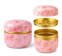 Goodwei Boîte à thé japonaise Chazutsu 250 ml - Hermétique avec couvercle intérieur - Boîte matcha ronde en métal - Design japonais sans joint - Pour thé, épices, herbes (rose)