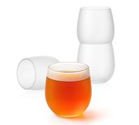 Goodwei Lot de 4 verres japonais 200 ml - Verre dépoli - élégants verres satinés pour thé, eau, jus & saké - design japonais, robustes & compatibles lave-vaisselle (Mat)