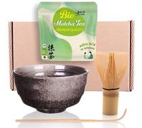 Goodwei Matcha Kit Thé Matcha BIO Japonais avec Fouet Bambou, Bol Artisanal en Céramique | Coffret cadeau (Goma)