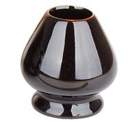 Goodwei Support de Fouet en Céramique "Chasentate"- Porte-Fouet Matcha | Accessoire Authentique de Cérémonie du Thé Japonais (Noir)