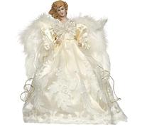 Goodwill Centimètres en porcelaine Plume et dentelle Ange Crème et or 30 cm