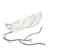 Goodwill Décorations d'oiseaux Dove Curly Tail White Feather Pearl Dove 26 Centimeter