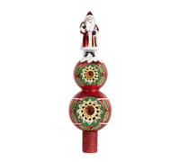 Goodwill Embout en verre pour sommet du sapin de Noël - 33 cm - Rouge et vert