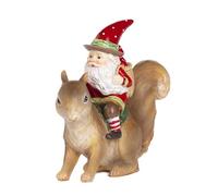 Goodwill Nain de Père Noël en résine sur un écureuil 11 cm