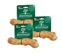 GOODWOOD - Os à mâcher moyen (lot de 3) - Bois de café - Pour chiens de taille moyenne - Soin dentaire naturel - Prévient le tartre et les maladies des gencives - 100 % naturel et sans caféine