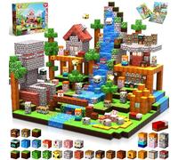 Goody King Bloc de Construction Magnétique 200 PCS - Thème Prairies, Animaux et Rivières - Jouet de Construction Montessori pour Garçons et Filles Cadeaux STEM pour Enfants de 3-9 Ans Magnetic Blocks