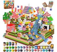 Goody King Blocs de Construction Magnétiques Lumineux, 200 PCS Cubes de Construction Aimantés avec LED, Jouet Éducatif Créatif de Style Rétro, Cadeau Anniversaire pour Enfants Garçons Filles 3+ Ans