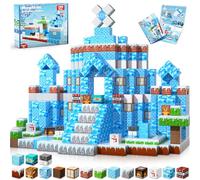 Goody King Construction Magnetique Enfant - 100 Pièces Cube Magnétique Construire Un Monde de Neige - Montessori Jouets à Partir de 4 Ans Garçon et Magnetic Blocks - Jouets Sensoriels STEM