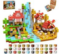 Goody King Construction Magnetique Enfant 150 pièces Cube Magnétique Blocs magnétiques avec figurines d'animaux de la ferme et moulin à vent,cadeaux de Pâques pour enfants Jouet enfant 3 4 5 6 7 8 ans
